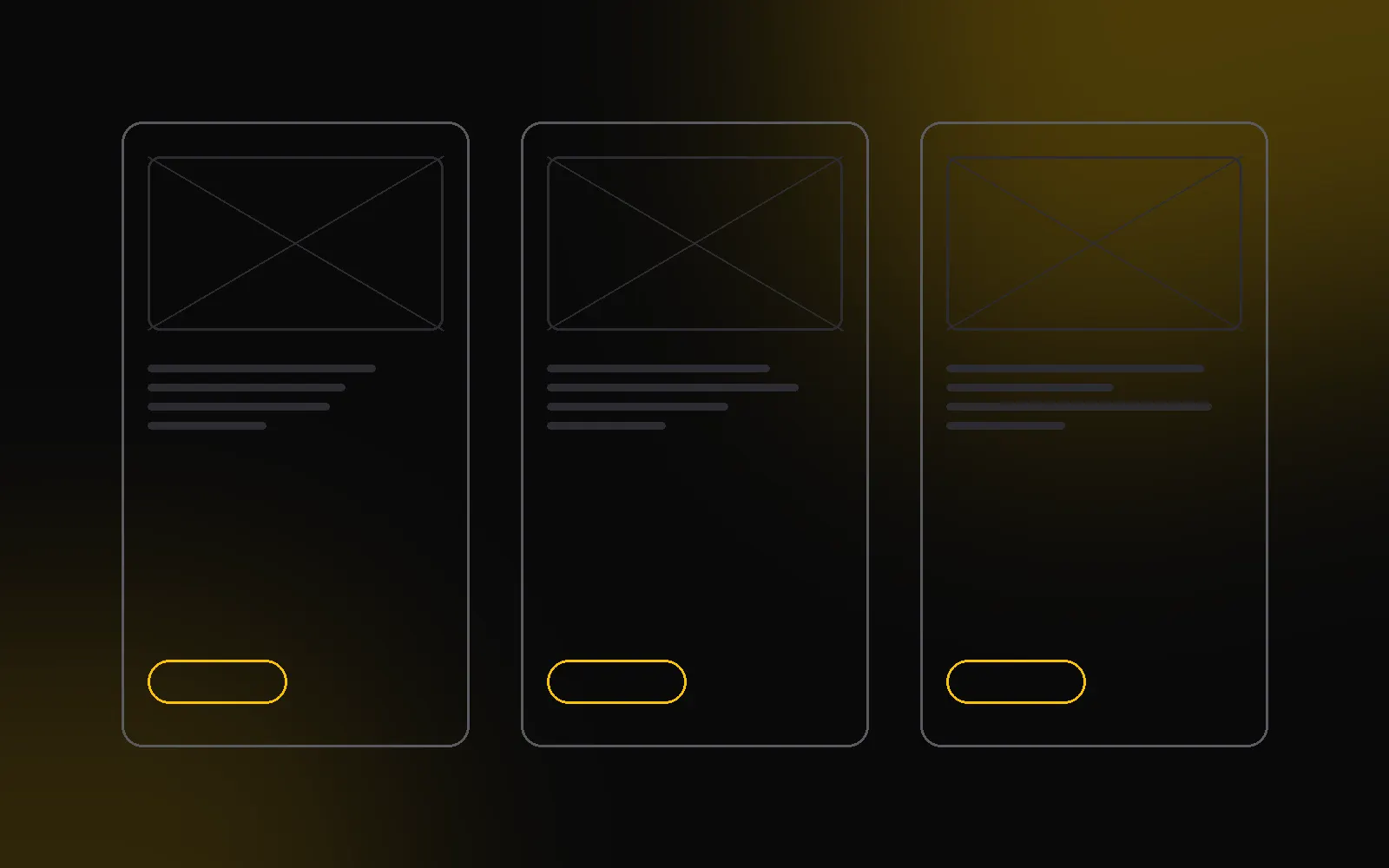 Wireframes do painel de acompanhamento