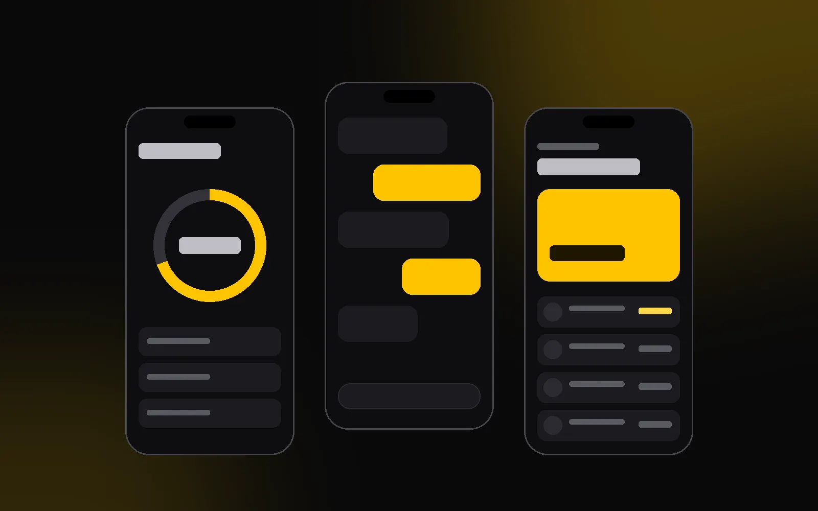 Componentes do app Nexo: os mesmos botões e cards em todas as telas.